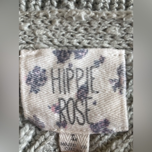 Hippie Rose Chunky Knit Sweater Size L V-neck & Back Buttons Cropped 2-way Wear - Picture 4 of 6